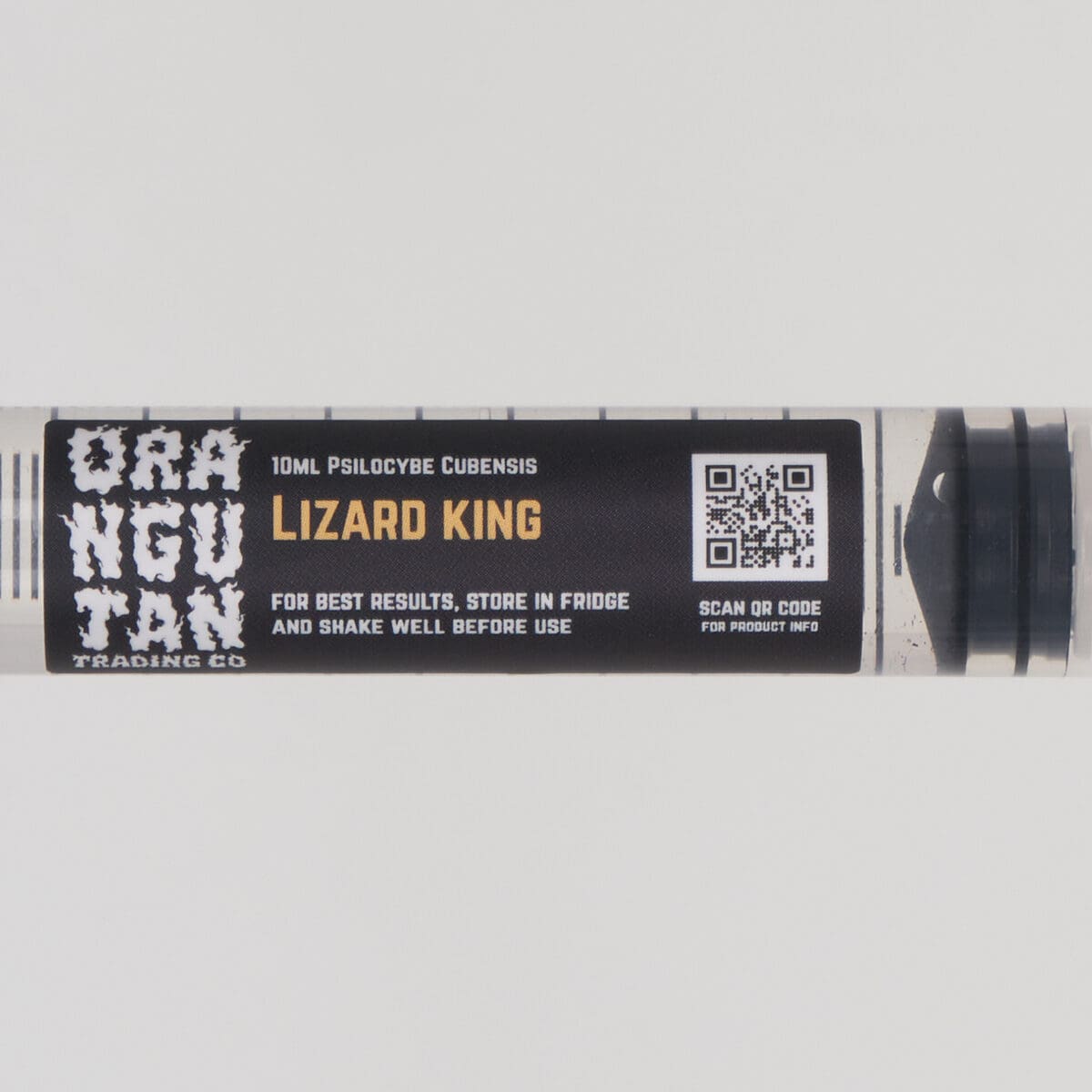 Close up of Orangutan Trading Co Lizard King spore syringe