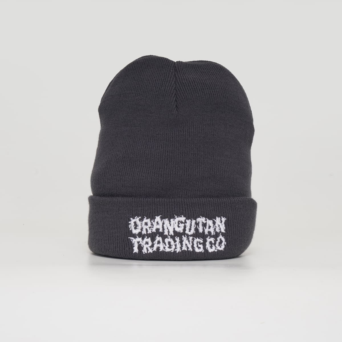 Orangutan Trading Co's Graphite Beanie, front view